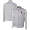 Men's Cutter & Buck Gray Boston Red Sox Stealth Hybrid Quilted Full-Zip Windbreaker Jacket