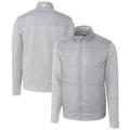 Men's Cutter & Buck Gray Pittsburgh Pirates Stealth Hybrid Quilted Full-Zip Windbreaker Jacket