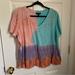 Jessica Simpson Tops | Jessica Simpson 2x Tie Dye Short Sleeve T-Shirt, Flutter Sleeve | Color: Blue/Purple | Size: 2x