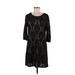 Isle By Melis Kozan Casual Dress - Shift Scoop Neck 3/4 sleeves: Black Dresses - Women's Size Medium
