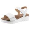 Sandalette ARA "BILBAO", Damen, Gr. 42, weiß, Glattleder, unifarben, casual, Schuhe, Sommerschuh, Sandale, Keilabsatz, Klett, Weite G (weit), Topseller