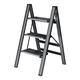 maxant 2-Step ladders Lightweight Folding Aluminum Alloy Step Stool 300Kg load bearing Heavy Duty Stepladders Storage Shelf Rack with Anti-Slip Wide Platform for Household,Office (Black-3 step ladder)