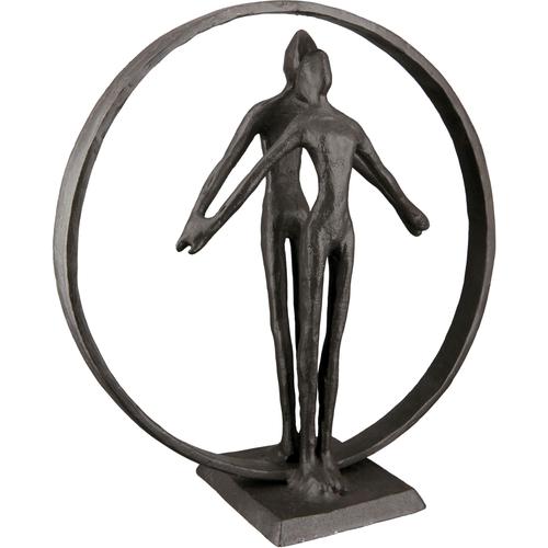 „Dekofigur CASABLANCA BY GILDE „“Skulptur Jack&Rose““ Dekofiguren Gr. B/H/T: 18,5 cm x 18,5 cm x 7 cm, braun Deko-Objekte“