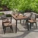SHINYOK Rectangular 4 - Person 55.11" Long Outdoor Dining Set Wood/Plastic/Metal in Black | 55.11 W x 27.55 D in | Wayfair 01CSS128MFXD4ZH2MYRP