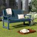 Lark Manor™ Arbnora Plastic Garden Outdoor Bench Plastic in Blue | 34 H x 64 W x 27 D in | Wayfair 822B95909A65464986F949EB7C62DAFD