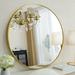 Everly Quinn Hermien Mirror Metal in Yellow | 32" x 32" | Wayfair 5B9FD4EF92C744BCAC2A755D942964C4