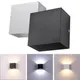 Applique murale cube LED COB à intensité variable 6W 85-265V éclairage intérieur blanc noir