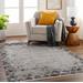 Luol 2' x 2'11" Modern Natural Gray/Black White/Smoke/Dark Gray/Eggplant Area Rug - Hauteloom