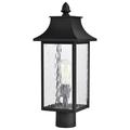 Nuvo Lighting 60426 - 1 Lamp 20" 120 volt Matte Black Clear Water Glass Outdoor Post Top Lantern Light Fixture (AUSTEN 1LT OUTDOOR POST BLK (60-5995))