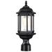 Nuvo Lighting 60435 - 1 Lamp 16" 120 volt Matte Black Clear Glass Outdoor Post Top Lantern Light Fixture (HOPKINS 1LT OUTDOOR SM POST BLK (60-6116))