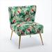 Slipper Chair - Bay Isle Home™ Friant 25" W Polyester Slipper Chair Polyester in Red/Green/Blue | 29.5 H x 25 W x 28 D in | Wayfair