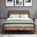 17 Stories Minoqua Panel Bed Metal in Brown | 37.6 H x 60.43 W x 82.68 D in | Wayfair 60E82631AC8E48DF8E8DB227676E599C