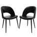 Corrigan Studio® Kleopas Modern Dining Chair Accent ChairFor Living Room Faux /Upholstered in Black | 34.8 H x 22.8 W x 23.6 D in | Wayfair