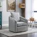 Barrel Chair - Bay Isle Home™ Rodric 29" W Vegan Leather Swivel Barrel Chair Leather in Gray | 34 H x 29 W x 29 D in | Wayfair