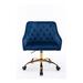 House of Hampton® Franja Ergonomic Task Chair, Swivel Shell Chair, Leisure Office Chair w/ Tufted Design Upholstered/ in Blue | Wayfair