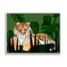Stupell Industries Tiger Tropical Plants Nature by Alicia Ludwig - Floater Frame Graphic Art on Wood in Brown/Green | 11 H x 14 W x 1.5 D in | Wayfair
