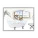 Stupell Industries Cheetah Duo Bathtub Bathroom Scene by Lanie Loreth - Floater Frame Graphic Art on in Brown/White | Wayfair au-117_gff_24x30