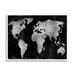 Stupell Industries Weathered Black World Map by Russell Brennan - Floater Frame Graphic Art on in Black/Brown/Gray | 24 H x 30 W x 1.5 D in | Wayfair