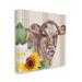 Stupell Industries Country Cow Floral Blooms Pattern by N/A - Wrapped Canvas Graphic Art Canvas in Brown/Yellow | 24 H x 24 W x 1.5 D in | Wayfair