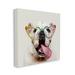 Stupell Industries Happy Bulldog Rainbow Heart Glasses by Karen Smith - Wrapped Canvas Graphic Art Canvas in White | 36 H x 36 W x 1.5 D in | Wayfair