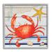 Stupell Industries Nautical Striped Red Crab Sea Life Framed Giclee Art By ND Art Wood in Brown/Red | 17 H x 17 W x 1.5 D in | Wayfair
