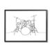 Stupell Industries Drum Kit Musician Line Doodle Framed Giclee Art By Kamdon Kreations Wood in Black/Brown/White | 24 H x 30 W x 1.5 D in | Wayfair