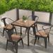 Williston Forge Hadil Rectangular 4 - Person 27.55" Long Aluminum Outdoor Dining Set Wood/Plastic/Metal in Brown | 27.55 W x 27.55 D in | Wayfair