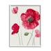 Stupell Industries Bold Red Poppies Blooming by Lanie Loreth - Floater Frame Graphic Art on Wood in Brown/Red | 14 H x 11 W x 1.5 D in | Wayfair