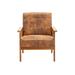 Armchair - George Oliver Johne 25.39 inches Wide Tufted Armchair Faux Leather/Wood in Brown | 30.31 H x 25.39 W x 27.95 D in | Wayfair