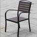 Wildon Home® Penniman Stacking Patio Dining Armchair Wood/Metal in Black/Brown | 35.04 H x 22.83 W x 22.44 D in | Wayfair