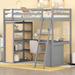 Ghillie Loft Bed w/ Built-in-Desk by Harriet Bee Wood in Gray | 69.1 H x 60.1 W x 77.8 D in | Wayfair 90FEE8D1FF6A45198793D32CDB9B07E0