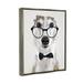 Stupell Industries Funny Dog Formal Bowtie Glasses - Graphic Art Canvas in Gray | 31 H x 25 W x 1.7 D in | Wayfair au-263_ffl_24x30