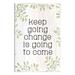 Stupell Industries Keep Going Change Will Come Phrase by Sally Swatland - Graphic Art Wood in Brown | 15 H x 10 W x 0.5 D in | Wayfair