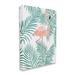 Stupell Industries Flamingo Perched Tropical Palm Leaves Floater Canvas Wall Art By JJ Design House LLC Canvas in Green/Pink/White | Wayfair