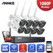 ANNKE WS200 8CH WiFi IP Security Camera System with 4 1080p Outdoor Indoor Wireless Surveillance Cameras Audio Record IP66 Waterproof 300 ft Signal Distance Motion Detection Remote Access