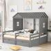 Twin Size House Platform Beds with 2 Drawers for Boy and Girl Shared Beds, Combination of 2 Side by Side Twin Size Beds