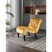 Living Room Accent Chair Leisure Chair with Rubber Wood Legs and Curved Armless Design for Small Spaces