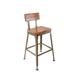 Bar stool, 30'' seat height, made of Solid Metal with solid wood seat. Set of 4