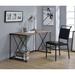 Industrial Style Desk in Rustic Oak & Antique Black, Wooden Top with Chain Metal Base