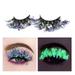 Pjtewawe Eyelashes Color Sequins Glow In The Dark False Eyelashes Starry Night Fluorescent Color Changing Shiny Half Eye Glowing Eye Lashes Stage Effect Exaggerated