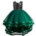 Efsteb Fashion Cute Girls Dresses Kids Baby Girl Sleeveless Dresses Sequin Splicing Princess Dress Crewneck Bow Tie Lace Mesh Dress Tufted Dress Green ï¼ˆ6-7 Yearsï¼‰