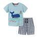 ZRBYWB Toddler Kids Boys Clothes Summer Beach Short Sleeve Whales T Shirts Tops Shorts Outfits Clothes Set 2 To 7 Years