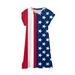 ZCFZJW Summer Short Sleeve Toddler Kids Baby Girls Independence Day Holiday Dress Trendy Summer Tie Dye Striped Stars USA Flag Pattern Graphic Tshirt Dress Beach Sundresses #03-Blue 14-15Years