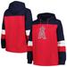 Women's Red Los Angeles Angels Plus Size Colorblock Pullover Hoodie