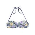 Bandeau-Bikini-Top VENICE BEACH "Summer" Gr. 40, Cup D, bunt (marine, zitrone) Damen Bikini-Oberteile Ocean Blue