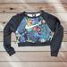 Nike Sweaters | Nike Croptop Workout Sweater Floral Xs | Color: Black/Blue | Size: Xs