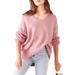 Free People Sweaters | Free People Brookside Scoop Neck Oversized Chunky Texture Knit Tunic Sweater Nwt | Color: Cream/Pink | Size: M
