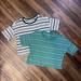 American Eagle Outfitters Tops | Bundle Of Two American Eagle Outfitters Striped Cropped Tees Size S | Color: Black/Green | Size: S