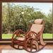 Bayou Breeze Ancuta Rocking Chair Wood/Wicker/Rattan/Solid Wood in Brown | 37.4 H x 23.62 W x 47.24 D in | Wayfair 5E02C7C99F4F48918016A41C7C9E6724