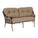 Woodard Derby Crescent Loveseat w/ Cushions Metal in Black | 37.75 H x 73.75 W x 42.5 D in | Outdoor Furniture | Wayfair 4T0063-92-01Y